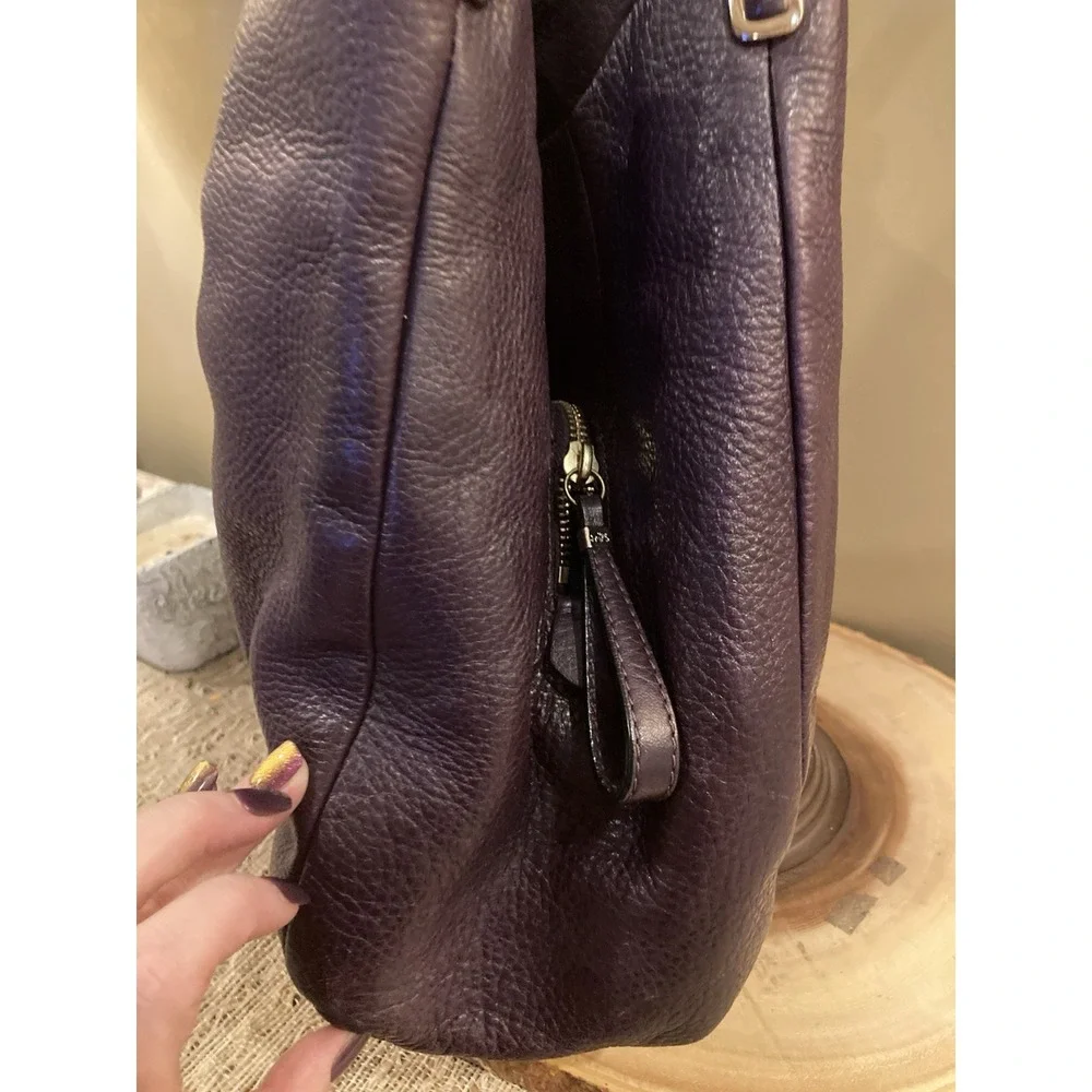 Coach Phoebe Purple Pebbled Leather Triple Compartment‎ Shoulder Bag 24621
